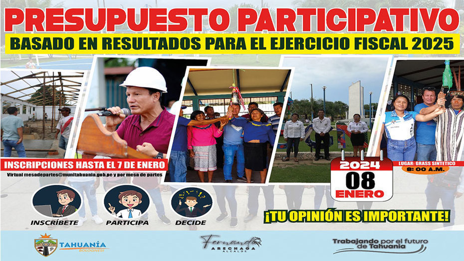 Municipalidad Distrital de Tahuania abre las puertas a la participación ciudadana en el proceso presupuestario para el próximo año