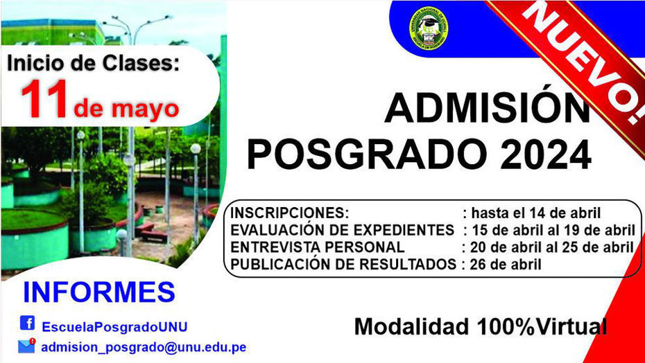 Universidad Nacional de Ucayali anuncia admisión para Posgrado 2024