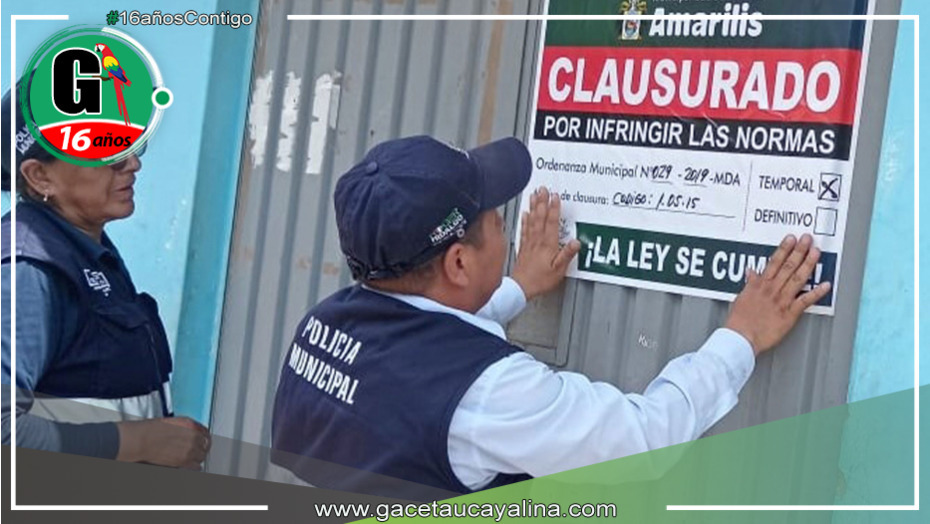 Clausura de bar clandestino en Amarilis