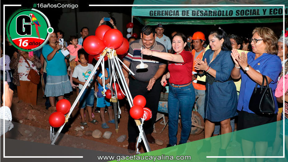 Colocaron la Primera Piedra para la pavimentación de la Av. 9 de Octubre en Pucallpa