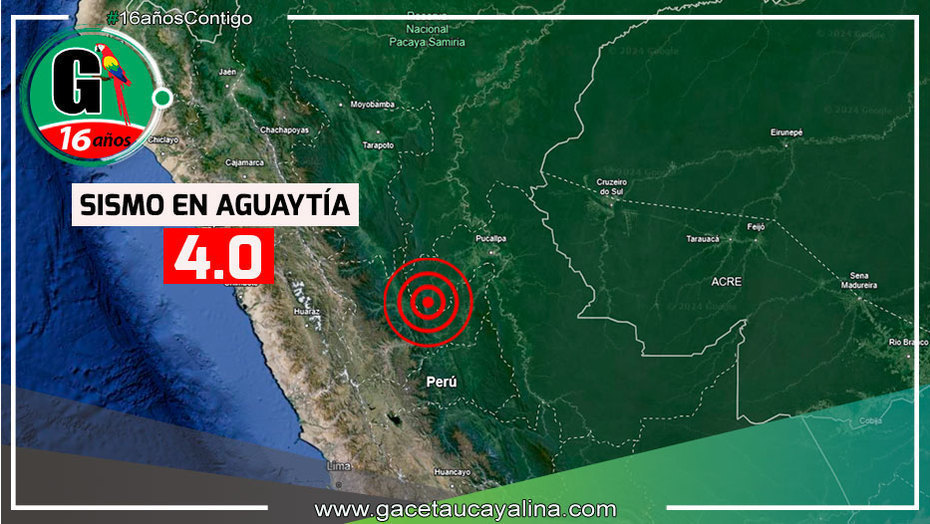 Sismo de magnitud 4.0 sacude Aguaytía esta madrugada