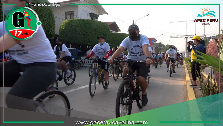Promueven integración familiar con gran bicicleteada en Pucallpa