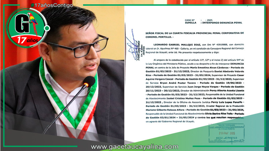  Consejero Leonardo Mallqui denuncia pagos irregulares en DIREPRO