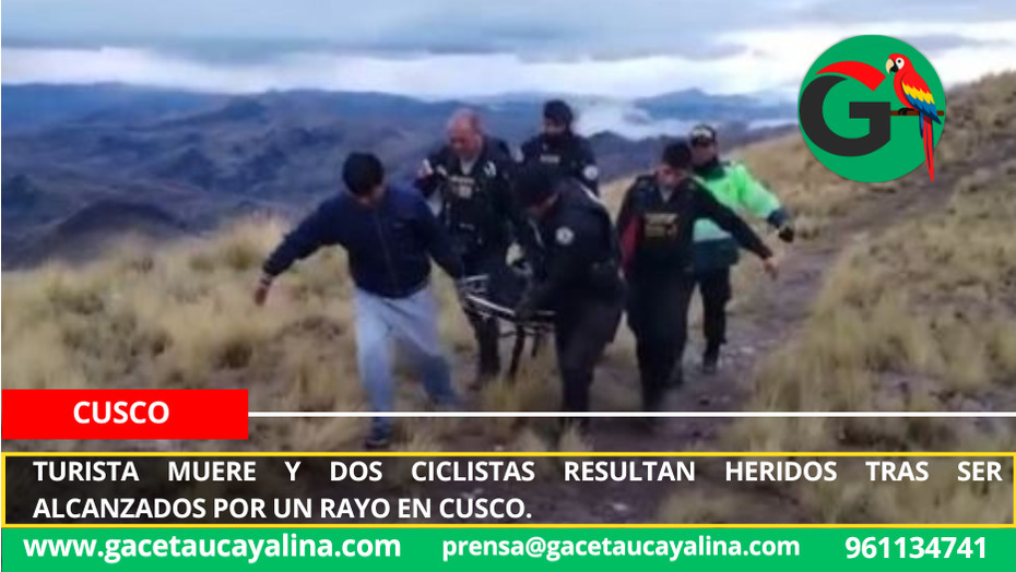 Turista muere y dos ciclistas resultan heridos tras ser alcanzados por un rayo en Cusco.