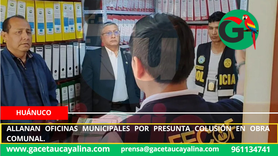 Allanan oficinas municipales por presunta colusión en obra comunal.