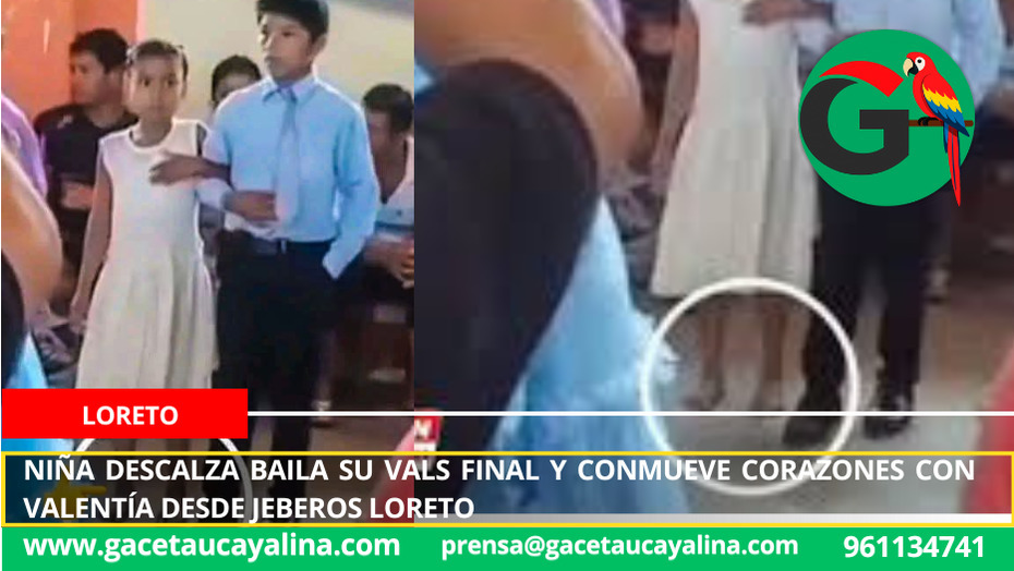 Niña descalza baila su vals final y conmueve corazones con valentía desde Jeberos Loreto.