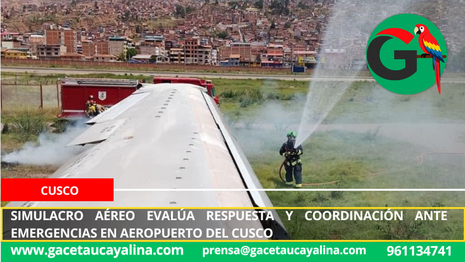 Simulacro aéreo evalúa respuesta y coordinación ante emergencias en aeropuerto del Cusco.