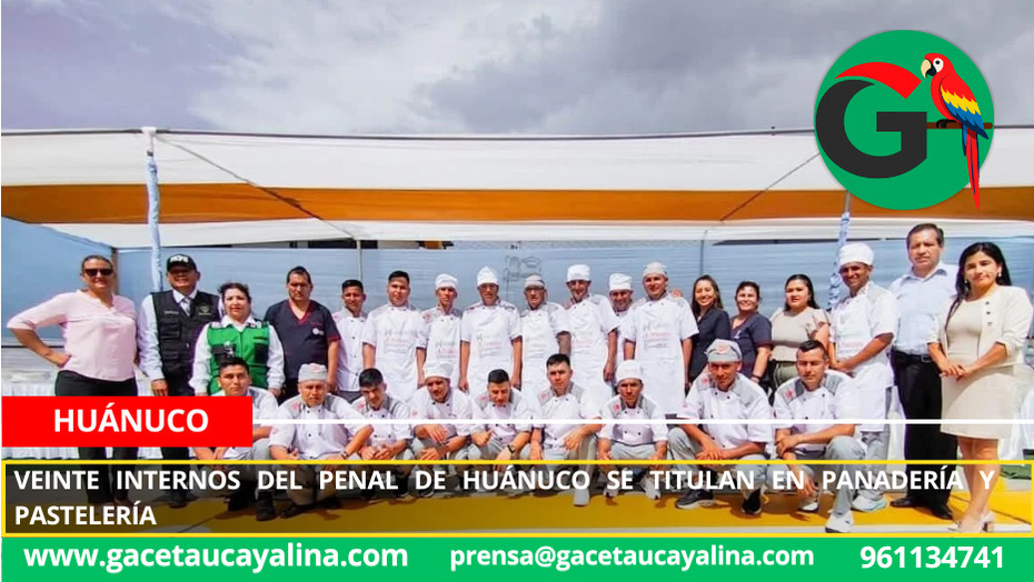 Veinte internos del penal de Huánuco se titulan en panadería y pastelería.