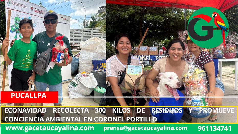 Econavidad recolecta 300 kilos de residuos y promueve conciencia ambiental en Coronel Portillo