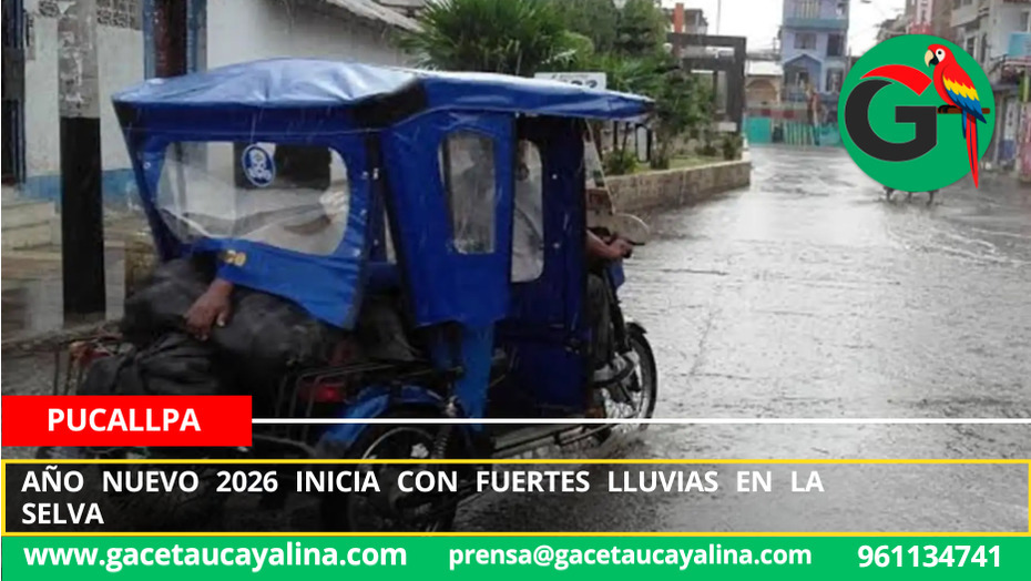 Año Nuevo 2026 inicia con fuertes lluvias en la Selva