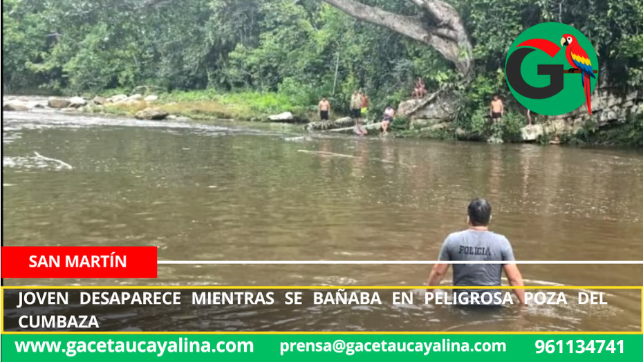 Joven desaparece mientras se bañaba en peligrosa poza del Cumbaza.