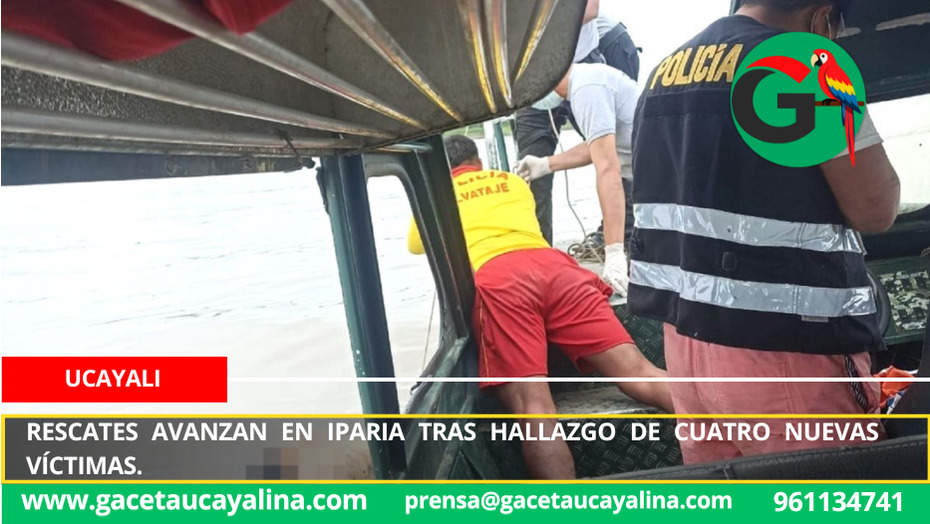 Rescates avanzan en Iparia tras hallazgo de cuatro nuevas víctimas.