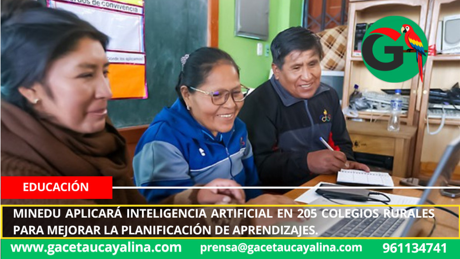 Minedu aplicará inteligencia artificial en 205 colegios rurales para mejorar la planificación de aprendizajes.