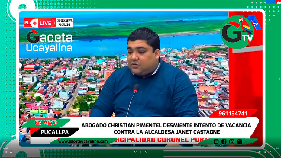 Abogado Christian Pimentel desmiente intento de vacancia contra la alcaldesa Janet Castagne 