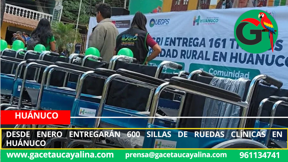 Desde enero entregarán 600 sillas de ruedas clínicas en Huánuco