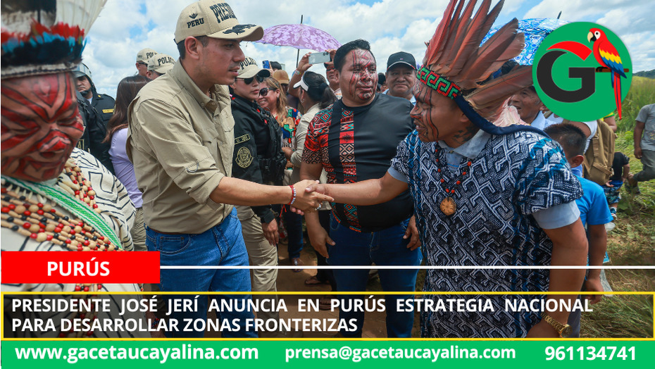 Presidente José Jerí anuncia en Purús estrategia nacional para desarrollar zonas fronterizas