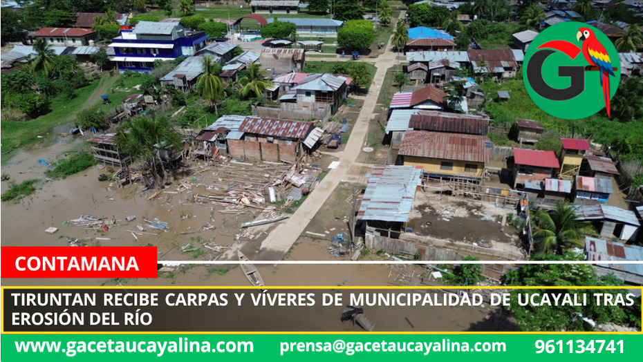 Tiruntan recibe carpas y víveres de Municipalidad de Ucayali tras erosión del río
