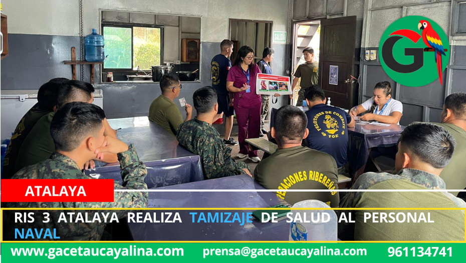 RIS 3 Atalaya realiza tamizaje de salud al personal naval