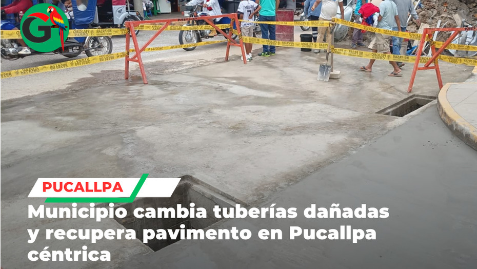 Municipalidad de Coronel Portillo repara pavimento hundido en Pucallpa