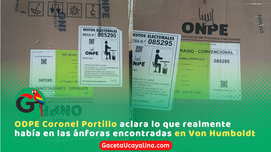ODPE descarta votos ocultos tras hallazgo de ánforas en Ucayali