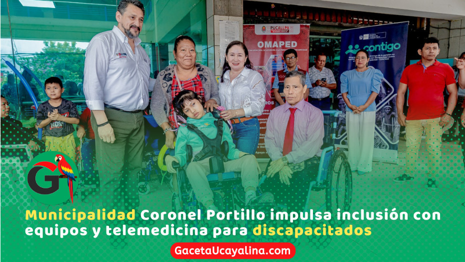 Coronel Portillo entrega equipos biomecánicos a niños con discapacidad