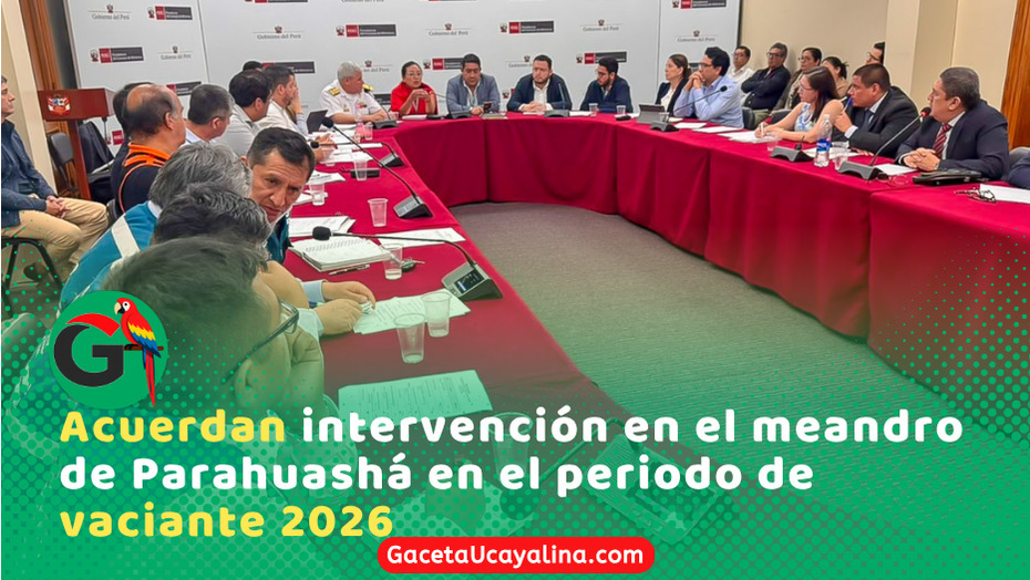 Acuerdan urgente intervención de emergencia en el meandro de Parahuashá Pucallpa